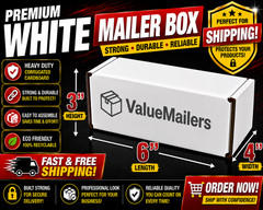 250 – 6x4x3 White Corrugated Shipping Mailer Packing Box Boxes 6 x 4 x 3