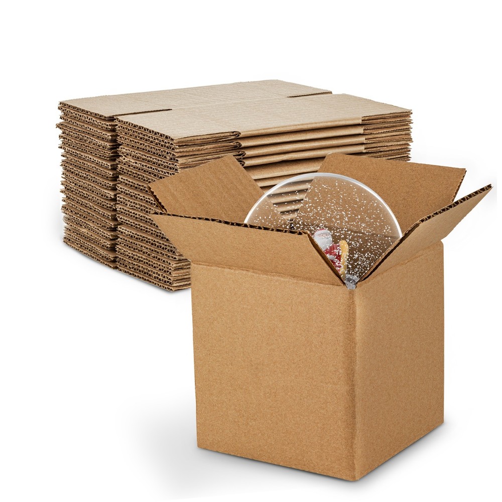 MT Products Brown Corrugated Cardboard Shipping Boxes 7″ x 7″ x 7″ – Pack of 10