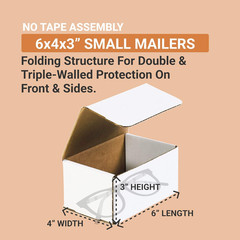 Shipping Boxes Small 6″L X 4″W X 3″H 50-Pack – Corrugated Cardboard Box for Movi
