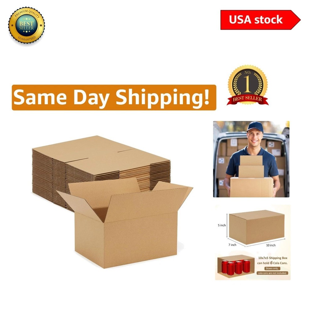 Customizable Brown Shipping Boxes – Pack of 30, Ideal 10x7x5 Size for Businesses