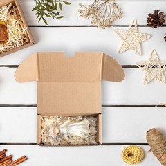 50 Pack Brown Shipping Mailer Boxes 4.6×2.2×2.2 Tab Lock Small Gift Packaging