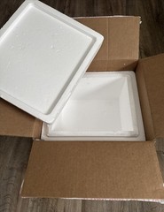 Insulated Styrofoam COOLER w/ shipping box | Cold refrigerated +ICE Pk 14x12x10”