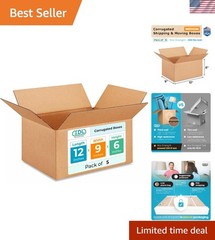 New Medium Moving & Shipping Box – 12x9x6 Inches, 5-Pack, Extra Strength 200 …