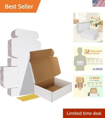12x10x4 White Corrugated Shipping Boxes – Pack of 15