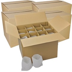 5 Sets Moving Boxes with Divider Kits,16 x 12 x 13 Inch Glassware Dish Packin…