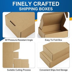 50 Pack 4x4x2 Small Shipping Boxes – Brown Corrugated Cardboard Mailer Boxes …