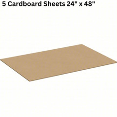 5 – Cardboard Sheets 24″ x 48″ Corrugated Kraft 5/32″ Thick Single Wall