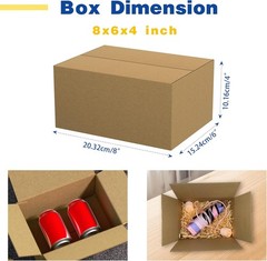 30 Pack 8x6x4 inches Small Shipping Boxes Brown Corrugated Cardboard Boxes for P