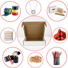 6X4X3 Inches Shipping Boxes Set of 25, White Small Corrugated Cardboard