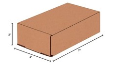 Box USA Kraft Corrugated Mailing Boxes, 7x4x2″, 50-Pack, Crush-Proof (BM742K)