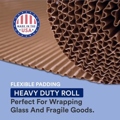 BOX USA Shipping Corrugated Roll 24L x 250W 1-Pack, Singleface Corrugated
