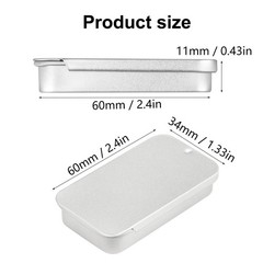 Biugaaufai 60 Pack Silver Mini Rectangular Metal Tins Boxes with Sliding lids…