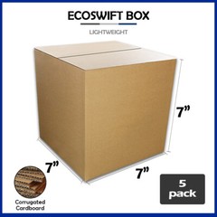 5 7x7x7 “EcoSwift” Brand Cardboard Box Packing Mailing Shipping Corrugated