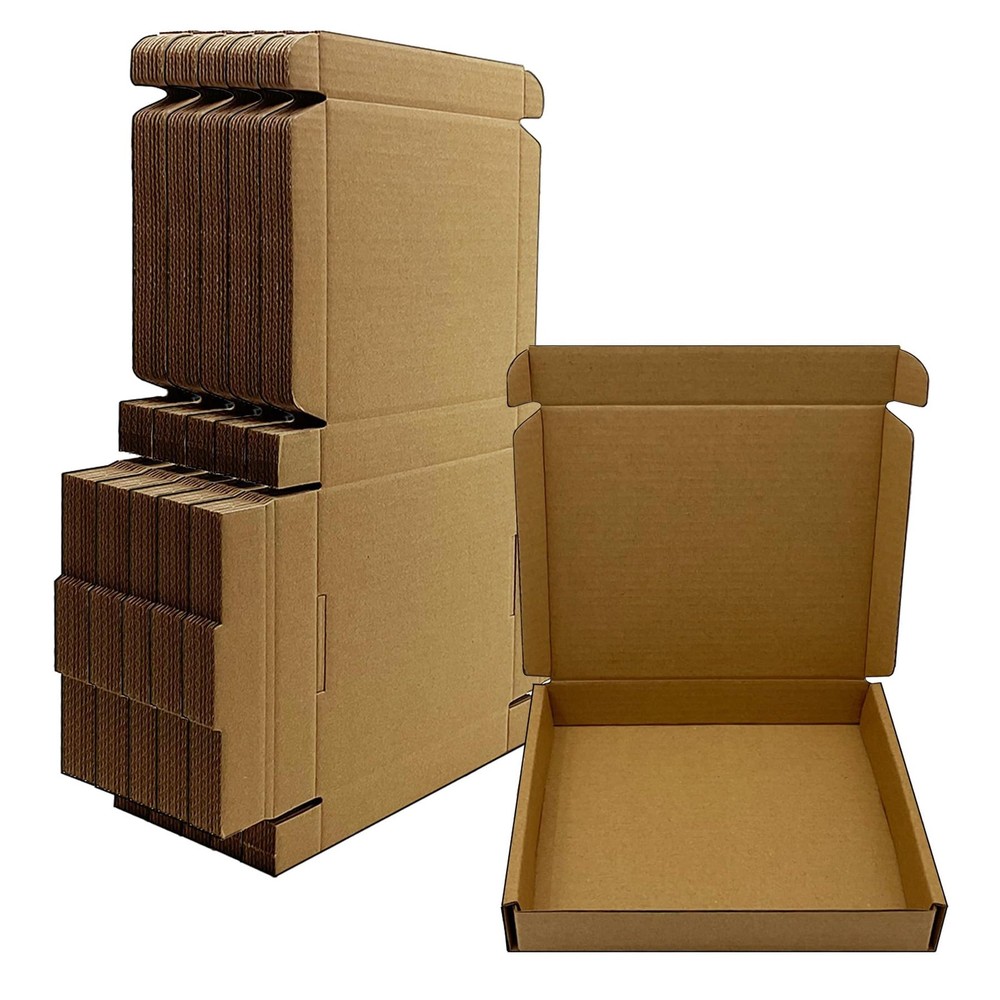 6x5x1 inch Small Shipping Boxes 50 Pack, Brown Kraft Corrugated Cardboard Mai…