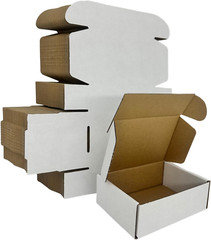 Small Shipping Boxes Set of 25/50, White or Black Corrugated Cardboard Box Maile
