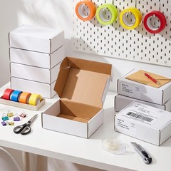 30 Pack Shipping Boxes for Small Business, 9 x 6 x 3 Inches White Small Cardb…