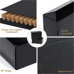 6X4X3 Black Small Shipping Boxes, 20 Packs Corrugated Cardboard Mailer Boxes for
