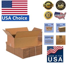 25-Pack Medium Corrugated Cardboard Storage Boxes 16x10x6 for Moving & Storage
