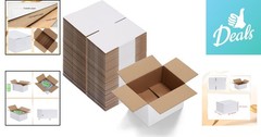 Set of 40 White Shipping Boxes – 8x6x4 Corrugated Cardboard Packing Solution