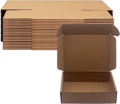 8X6X2 Inch Shipping Boxes Pack of 25, Brown Corrugated Cardboard Box Mailer Boxe