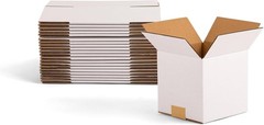 7x7x7 inch Small Shipping Boxes, White Corrugated Cardboard Boxes for E-Commerce
