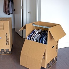 Moving Wardrobe Box, 20 in. x 20 in. x 34 in., Kraft, 1 Box