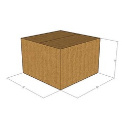 10 12x12x8 Kraft Brown Corrugated Shipping Boxes 32 ECT Single-Wall New