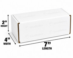 250 – 7 x 4 x 2 White Corrugated Shipping Mailer Packing Box Boxes