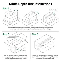 Boxes Fast BFMD121218 Multi-Depth Cardboard Shipping Boxes, 12″ x 12″ x 18″, …