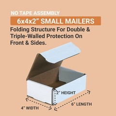 Shipping Boxes Small 6″L x 4″W x 2″H 50-Pack – Corrugated Cardboard Box for M…