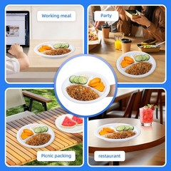 YANGRUI 150-Pack 10″ White 3-Compartment Plate – Shrink Wrapped No Pre-Wash |…