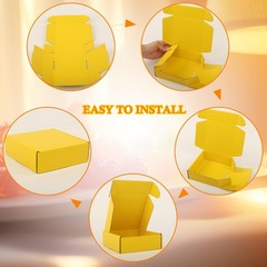 15 PCS Yellow 6x6x2 Inch Small Corrugated Cardboard Shipping Mailing Box