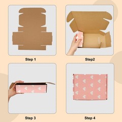 Green Recyclable Cardboard Small Gift Mailer Boxes Shipping Pink 7.2×5.2×2