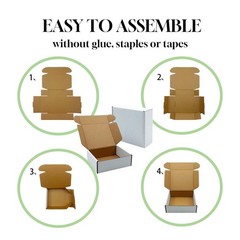 White Shipping Boxes 8x5x2 inch 50 Pack,Corrugated Boxes Mailer Packaging for…