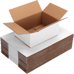 25 Packs Small Shipping Boxes 7X5X3 Inches, White Corrugated Cardboard Box for S