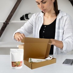 25 PCS 12x7x2 Inch Shipping Boxes Brown Corrugated Cardboard Mailer Packing