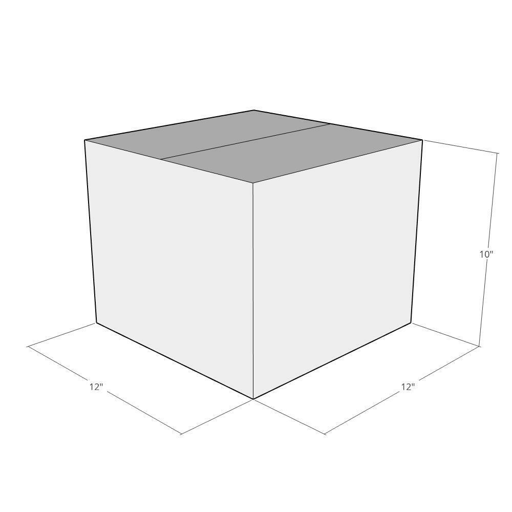 12x12x10 White Corrugated Shipping Boxes 32 ECT Single-Wall, 20/Pack