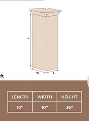 10 X 10 X 36 Uline Corrugated Box Shipping Cardboard Pick Up Available