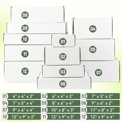 10 Pack 12x9x4 Inch White Corrugated Cardboard Shipping Boxes for Small