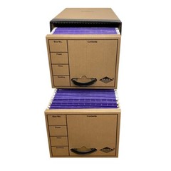 UOFFICE Quick Stack Drawer File Boxes, 24″ x 12.5″ x 10.5″, 2 Pack