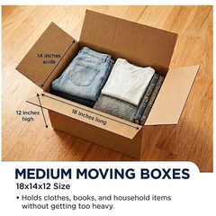 Corrugated Cardboard Boxes 15-Pack – Medium Size 18x14x12″