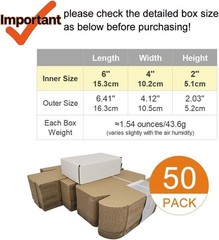White Corrugated Shipping Mailer Packing Boxes 6x4x2 inch 50 Pack For Business