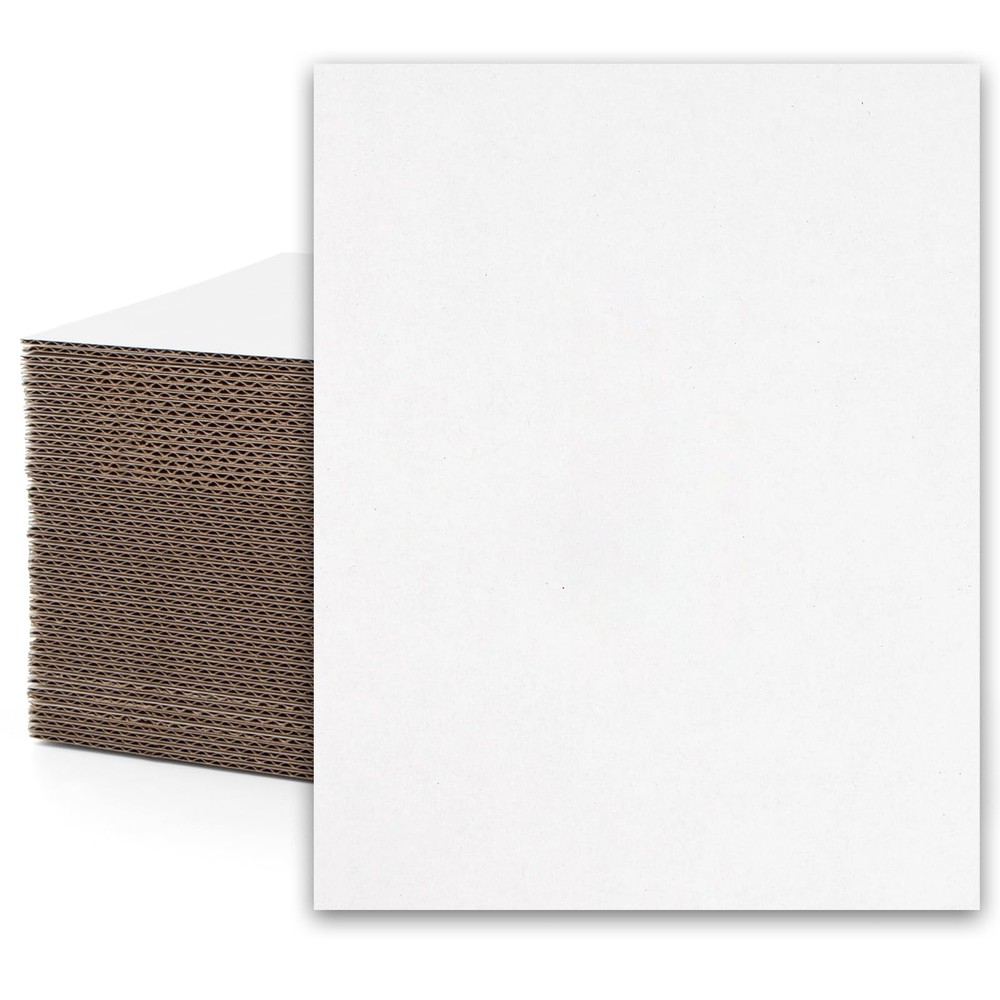 Mat Board Center, 50 Pack 11×14 Corrugated Cardboard Sheets, 1/16 inch thick,…