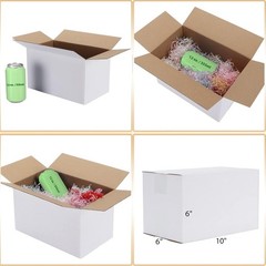 10x6x6 Shipping Boxes Set of 40, White Corrugated Cardboard Box for Mailing P…