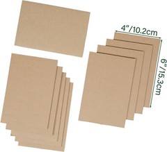 50 Pack Brown Corrugated Cardboard Sheets 4″L x 6″W, Flat 4 x 6 Inch,