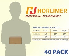 Set of 40 Recyclable 6x4x3 Shipping Boxes – Sturdy Cardboard for Small Business