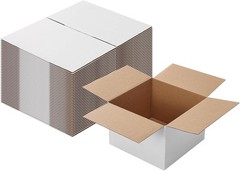 40 White Corrugated Shipping Boxes 7x7x5