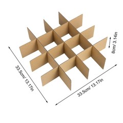 18Pcs Khaki Corrugate Box Insert Dividers for Wine Glass Packing and Dish Moving