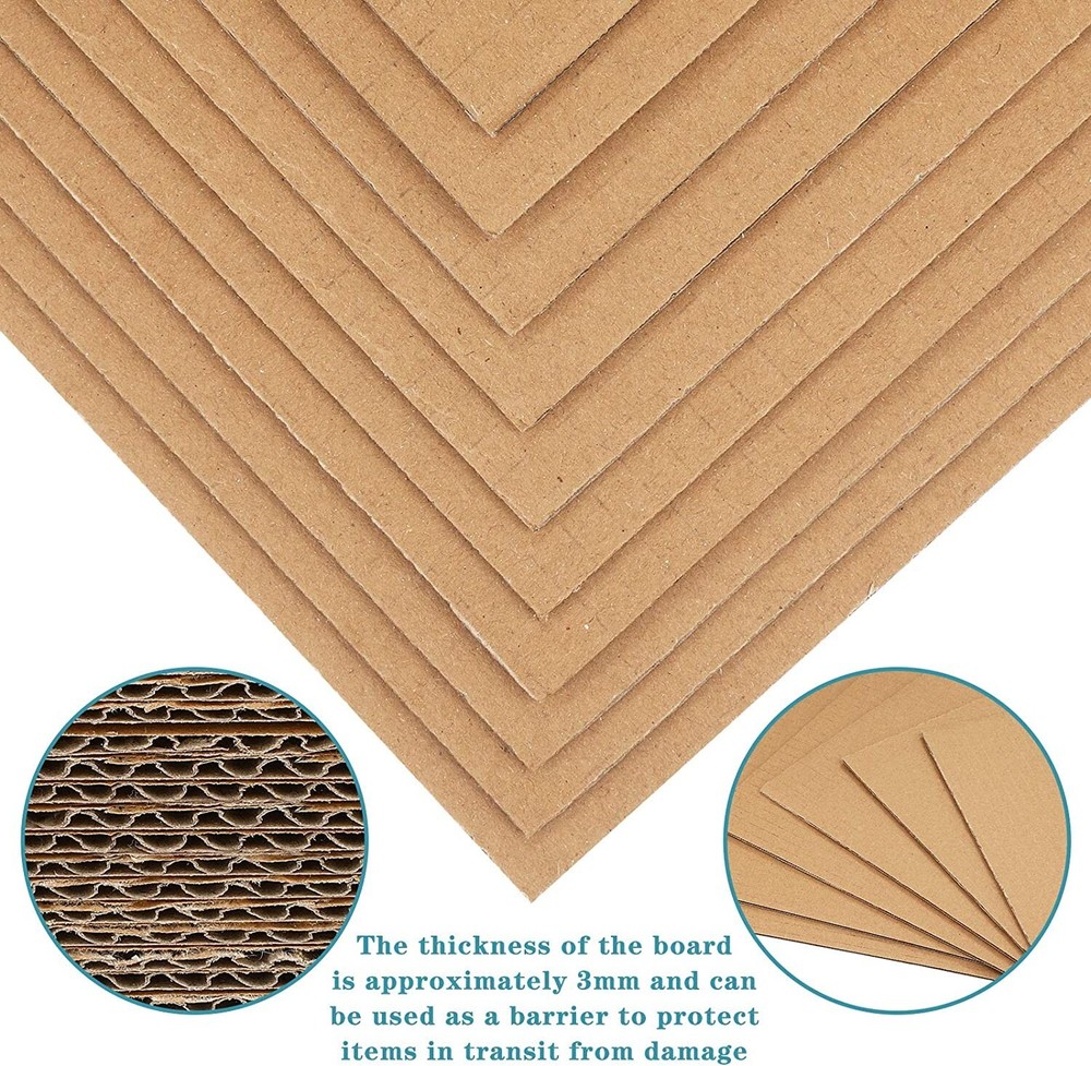 50 Pack Brown Corrugated Cardboard Sheets Flat Cardboard Sheets Cardboard