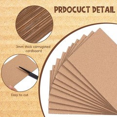 50 Pack Flat Corrugated Cardboard Sheets for Packaging & DIY Projects
